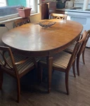 Thomasville Furniture Industries 1964 Dining Room Table And Chair Set. Fixed Price $600.00.