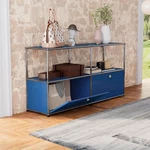 Modern Metal Storage Cabinet Shelf With Door Sideboard Media Tv Stand Furniture. Fixed Price $159.99.