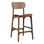 Benjara Seln 30" Barstool Chair- Curved Seat- Open Back- Dark Brown Wood. Fixed Price $191.89.
