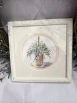 Vtg Watercolor Print Signed Framed - Marilyn Hobday Coa Floral Basket Cottage. Fixed Price $17.99.