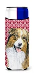 Australian Shepherd Hearts Love Valentine's Day Can Hugger Slim SC9242MUK. Fixed Price $7.99.