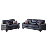 Poundex Furniture 2 Piece Faux Leather Sofa And Loveseat Set In Black Color. Fixed Price $916.57.