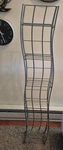 Postmodern 53" Wavy Silver Wire Cd Tower 6-TIER Folding Media Rack, Folds Flat. Fixed Price $150.00.