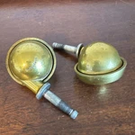 Vintage Shepherd Brass Ball Caster Wheels 2.5" Mounting Mcm Furniture Rollers. Fixed Price $15.00.