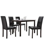 Baxton Studio Andrew 5 Piece Faux Leather Dining Set Dark Brown. Fixed Price $398.99.