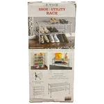 Seville Classics 2-TIER Stackable Shoe & Utility Rack, Silver. Fixed Price $24.37.