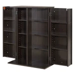 Uimoso 4-TIER Media Storage Cabinet With 16 Compartments For Dvds, Brown. Fixed Price $103.54.