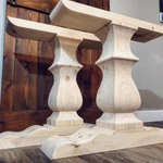 Set Of 2 Wood Trestle Dining Table Pedestals - "southern Sophistication Design. Fixed Price $650.00.