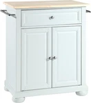 Crosley Alexandria Small Rolling Kitchen Island Cart With Wood Top, White. Fixed Price $491.99.