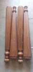 Antique Wooden Turned Table Legs Large Extra Wide 34" Tall 13.25" Top Dia. Fixed Price $250.00.
