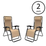 Caravan Canopy Infinity Zero Gravity Steel Frame Patio Chair, Beige (4 Pack). Fixed Price $299.98.