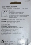 Waxman Soft Touch Rubber Chair Tips #4415 For Legs 7/8" Dia. Lot 2 Packs. Fixed Price $10.99.