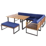 Patio 8PCS Acacia Wood Dining Table & Ottoman Sofa Chair Set Outdoor Furniture. Fixed Price $669.99.