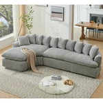 New Arrived Video Provided 127'' Large Sectional Sofa ,elegant Curved. Fixed Price $1087.95.