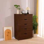 5 Drawer Dresser On Wheels, Dark Brown Rolling Chest, Mobile Storage Cabinet. Fixed Price $176.66.
