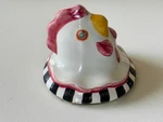 New Mackenzie-childs Rooster, Chicken Majolica Hand Painted Knob Pull Retired. Fixed Price $99.00.