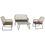 Northlight 4-PIECE Kingstown Rattan Outdoor Patio Conversation Set With Cushions. Fixed Price $710.49.