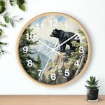 Black Bear All Wood Clock Frame Wildlife Wilderness Painting Mountains Montana. Fixed Price $49.95.