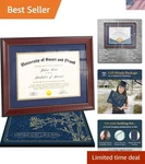 Eucalyptus Hardwood Diploma Frame 8.5X11 With Gold Rim - Perfect Graduation Gift. Fixed Price $67.14.