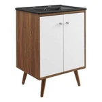 Modway Transmit 24" Modern Wood Bathroom Vanity In White/walnut. Fixed Price $239.75.