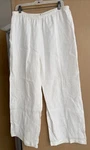 Peter Cohen White 100% Linen Slacks Elastic Waist Wide Legs. Fixed Price $75.00.