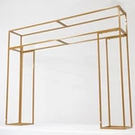 5FT Gold Tall Rectangular Double Frame Table Top Stand Wedding Party Events. Fixed Price $91.50.