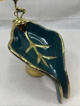 Soap Dishes Leaf Holder Bathroom Household Ceramic Drain Rack Goldtrim. Fixed Price $25.00.