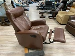 Barcalounger Grissom Ii Swing Rocker Glider Recliner Chair Brown Leather. Fixed Price $995.00.