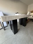 American Signature Artemis Marble Dining Table & 6 Chairs Set. Fixed Price $799.99.
