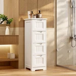 Elegant Slim 4 Drawer Floor Cabinet Stylish Small Space Bathroom Storage Organiz. Fixed Price $66.99.