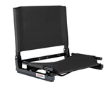 Stadium Chair, The Patented Seat - Black. 21" X 18.5". Fixed Price $40.00.