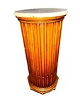 Weiman Neoclassical Style Fluted Pedestal In Carved Wood With Marble Top. Fixed Price $695.00.