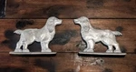 (2) Mid-century Cast Aluminum Setter/spaniel Gate Finials. Fixed Price $64.99.