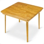 Meco Stakmore Classic Straight Edge Solid Wood Folding Card Table, Oak Frame. Fixed Price $129.99.