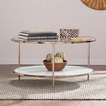 Southern Enterprises Risa Cocktail Table Round CK0430 - White/metallic Gold. Fixed Price $150.32.