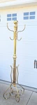 Vintage Industrial Victorian Style Gold Metal Coat Hat Rack Tree - Barber Shop. Fixed Price $255.00.