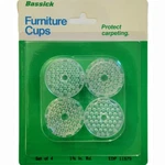 Vintage Bassick Furniture Cups W/spikes 1-3/8" Clear Plastic Set Of 4 Part 11579. Fixed Price $10.99.