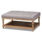 Baxton Studio Lindsey Linen Upholstered Graywashed Wood Cocktail Ottoman. Fixed Price $329.38.