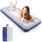 Qdh Camping Air Mattress Inflatable Bed Flocked Surface Single, BLUE-1PCS. Fixed Price $32.49.