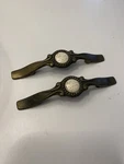 Vintage Brass Drawer Pulls With Porcelain Centers Reg. No. 8978 Can.. Fixed Price $19.99.