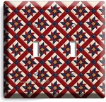 Coutry Quilted Blanket Pattern Double Light Switch Cover Plate Room Decor. Fixed Price $20.39.