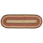 New Primitive Red Brown Gingerbread Spice Jute Table Runner Braided Rug Mat 27". Fixed Price $16.95.