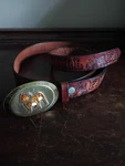 Farmall 46" Tractor Top Grain Cowhide Leather Belt Mac Truck Bulldog Buckle. Fixed Price $29.00.