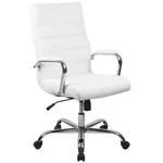 Flash Furniture High Back Leather Office Swivel Chair In White And Chrome. Fixed Price $145.00.