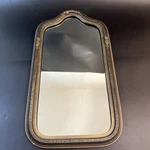 Antique Vtg Wall Hall Dresser Mirror Carved Flowers Wood Art Nouveau French 21". Fixed Price $179.99.