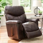 La-z-boy Brown Walnut Leather Rocker Chair Recliners. Fixed Price $1559.95.