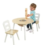 Kidkraft Wooden Round Table & 2 Chair Set W/ Mesh Storage - Natural/white. Fixed Price $124.41.