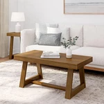 40" Classic Farmhouse Coffee Table For Small Spaces - Pecan Wirebrush Finish. Fixed Price $213.99.