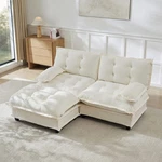 Chelsea 77" Modern Chenille L-shaped Sectional Sofa With Ottoman. Fixed Price $589.35.