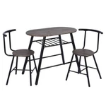 Peat 3-PIECE Breakfast Bar Set Space Saving Table & 2 Chairs Dark Brown Espresso. Fixed Price $250.00.